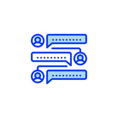 Sohbet Takımı çizgi simgesi. Evrensel yaratıcı prim sembolü. Vektör simgesi logo şablonu. Vektör illüstrasyonu