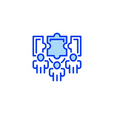 Sorun çözme çizgisi simgesi. Evrensel yaratıcı prim sembolü. Vektör simgesi logo şablonu. Vektör illüstrasyonu