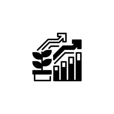 Büyüme Çizelgesi simgesi. Evrensel yaratıcı prim sembolü. Vektör simgesi logo şablonu. Vektör illüstrasyonu