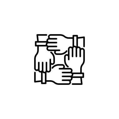 Takım çalışması simgesi. Evrensel yaratıcı prim sembolü. Vektör simgesi logo şablonu. Vektör illüstrasyonu