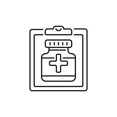 Reçete Satır Simgesi. Mobil konsept ve web tasarımı için doğrusal biçim işareti. Taslak vektör simgesi.