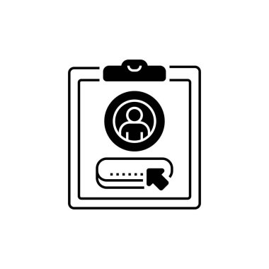 Kayıt Formu Şekil Simgesi. Mobil konsept ve web tasarımı için doğrusal biçim işareti. Taslak vektör simgesi.