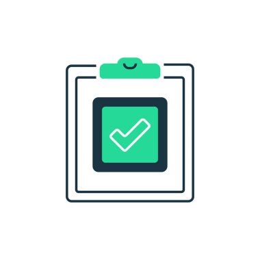 Pano Denetim Listesi İki Ton Renk Simgesi. Mobil konsept ve web tasarımı için doğrusal biçim işareti. Taslak vektör simgesi.