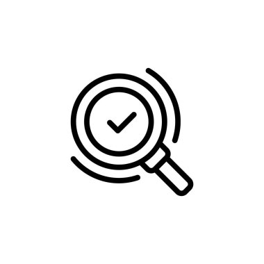 Büyüteç Çizgisi Simgesi. Mobil konsept ve web tasarımı için doğrusal biçim işareti. Taslak vektör simgesi.