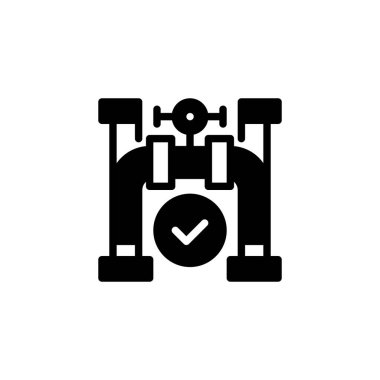 Boru hattı Glyph Simgesini Kontrol Et. Mobil konsept ve web tasarımı için doğrusal biçim işareti. Taslak vektör simgesi.