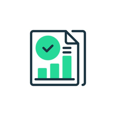 Belge İki Ton Renk Simgesini Bildir. Mobil konsept ve web tasarımı için doğrusal biçim işareti. Taslak vektör simgesi.