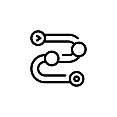 Proje Zaman Çizgisi Simgesi. Mobil konsept ve web tasarımı için doğrusal biçim işareti. Taslak vektör simgesi.