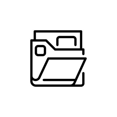 Dosya Dizini Satırı Simgesi. Mobil konsept ve web tasarımı için doğrusal biçim işareti. Taslak vektör simgesi.