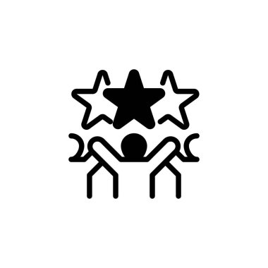 Takım motivasyon sembolü simgesi. Mobil konsept ve web tasarımı için doğrusal biçim işareti. Taslak vektör simgesi.