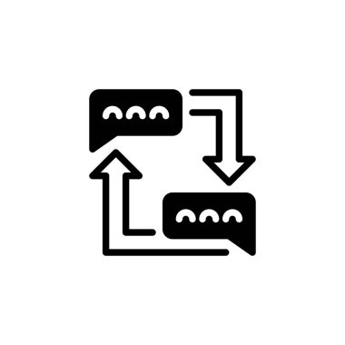 Geribildirim Döngü Kabartma Simgesi. Mobil konsept ve web tasarımı için doğrusal biçim işareti. Taslak vektör simgesi.