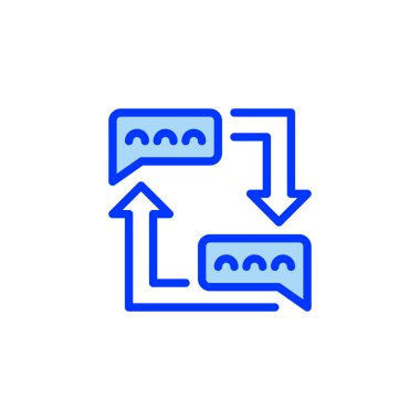 Geribildirim Döngüsü Dolu Satır Simgesi. Mobil konsept ve web tasarımı için doğrusal biçim işareti. Taslak vektör simgesi.