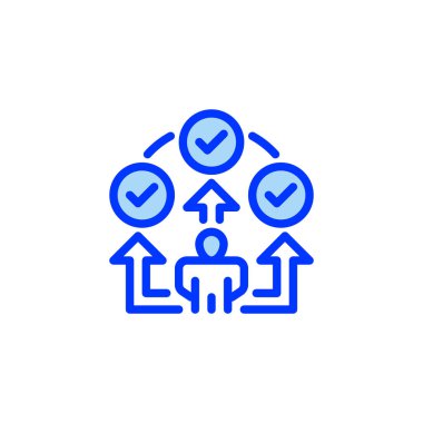 Çoklu Görev Doldurulmuş Satır Simgesi. Mobil konsept ve web tasarımı için doğrusal biçim işareti. Taslak vektör simgesi.