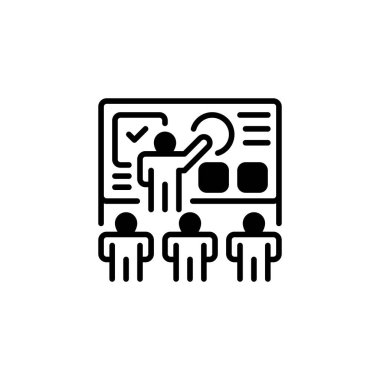 Atölye Glyph Simgesi. Mobil konsept ve web tasarımı için doğrusal biçim işareti. Taslak vektör simgesi.