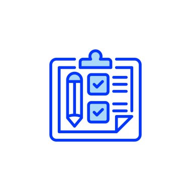 Kontrol Listesi Geliştirme Satır Simgesi Dolduruldu. Mobil konsept ve web tasarımı için doğrusal biçim işareti. Taslak vektör simgesi.