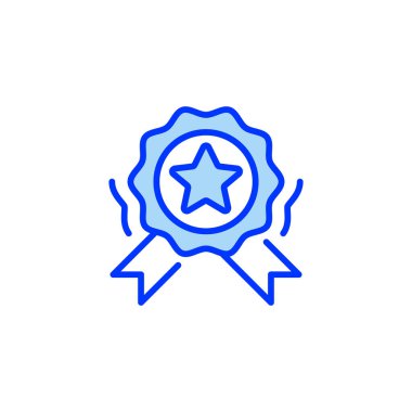 Yetenek Rozeti Doldurulmuş Satır Simgesi. Mobil konsept ve web tasarımı için doğrusal biçim işareti. Taslak vektör simgesi.