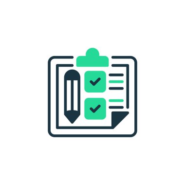 Kontrol Listesi Geliştirme İki Tonlu Renk Simgesi. Mobil konsept ve web tasarımı için doğrusal biçim işareti. Taslak vektör simgesi.