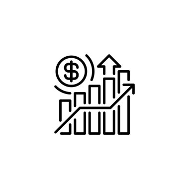 Bull Market Line Simgesi. Mobil konsept ve web tasarımı için doğrusal biçim işareti. Taslak vektör simgesi.