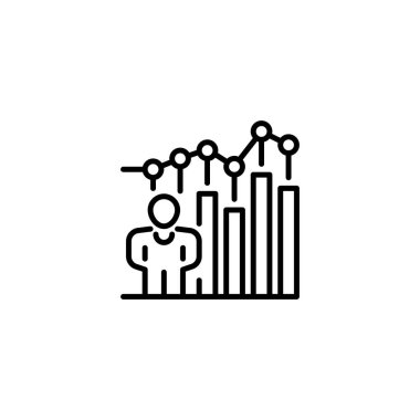 Mali Danışman Satır Simgesi. Mobil konsept ve web tasarımı için doğrusal biçim işareti. Taslak vektör simgesi.