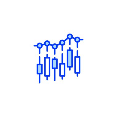 Borsa Çizelgesi Doldurulmuş Satır Simgesi. Mobil konsept ve web tasarımı için doğrusal biçim işareti. Taslak vektör simgesi.