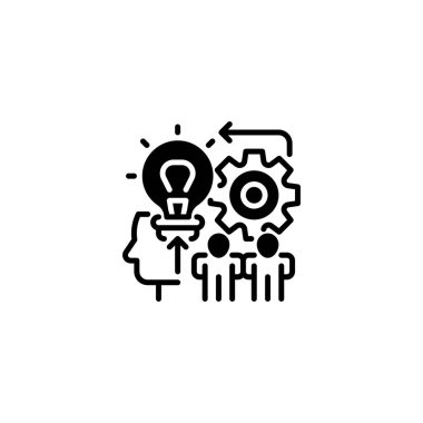 Kritik Düşünce çizgisi ikonu. Evrensel yaratıcı prim sembolü. Vektör simgesi logo şablonu. Vektör illüstrasyonu