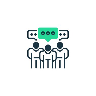 Takım tartışma çizgisi simgesi. Evrensel yaratıcı prim sembolü. Vektör simgesi logo şablonu. Vektör illüstrasyonu