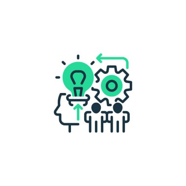 Kritik Düşünce çizgisi ikonu. Evrensel yaratıcı prim sembolü. Vektör simgesi logo şablonu. Vektör illüstrasyonu