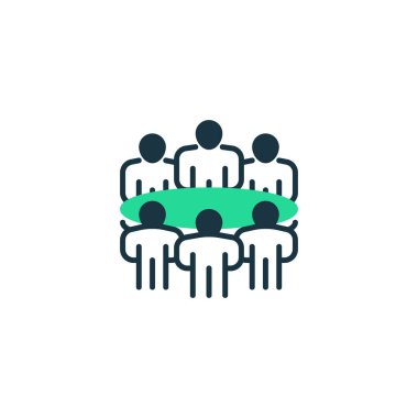 Takım Buluşma Hattı ikonu. Evrensel yaratıcı prim sembolü. Vektör simgesi logo şablonu. Vektör illüstrasyonu