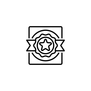 Yıldız Madalyası ikonu. Evrensel yaratıcı prim sembolü. Vektör simgesi logo şablonu. Vektör illüstrasyonu