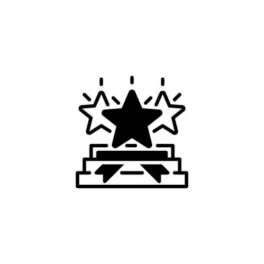 Milestone Ödül Çizgisi simgesi. Evrensel yaratıcı prim sembolü. Vektör simgesi logo şablonu. Vektör illüstrasyonu