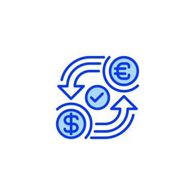 Para değiş tokuşu simgesi. Evrensel yaratıcı prim sembolü. Vektör simgesi logo şablonu. Vektör illüstrasyonu