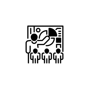 Eğitim Oturumu satırı simgesi. Evrensel yaratıcı prim sembolü. Vektör simgesi logo şablonu. Vektör illüstrasyonu