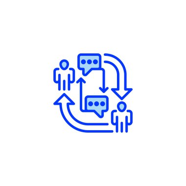 Geribildirim çizgisi simgesi. Evrensel yaratıcı prim sembolü. Vektör simgesi logo şablonu. Vektör illüstrasyonu