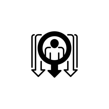 Kullanıcı satırı simgesinde azalma. Evrensel yaratıcı prim sembolü. Vektör simgesi logo şablonu. Vektör illüstrasyonu