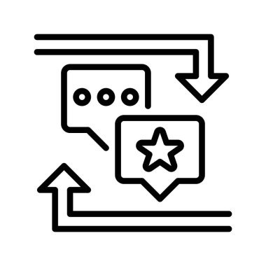 Geri bildirim çizgisi simgesi. Evrensel yaratıcı prim sembolü. Vektör simgesi logo şablonu. Vektör illüstrasyonu