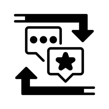 Geri bildirim çizgisi simgesi. Evrensel yaratıcı prim sembolü. Vektör simgesi logo şablonu. Vektör illüstrasyonu