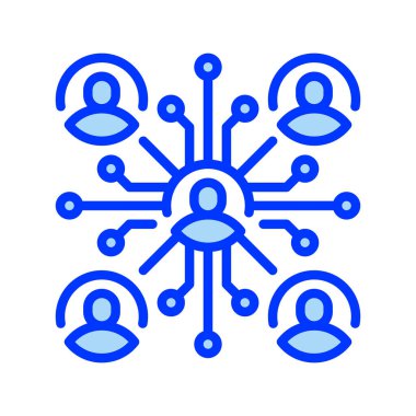 Çalışan Ağı çizgi simgesi. Evrensel yaratıcı prim sembolü. Vektör simgesi logo şablonu. Vektör illüstrasyonu