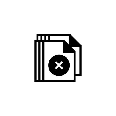 X Mark Icon ile belge. Mobil konsept ve web tasarımı için doğrusal biçim işareti. Taslak vektör simgesi. Sembol, logo çizimi. Vektör