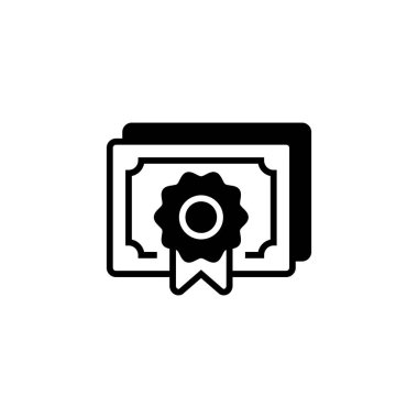 Sertifika Simgesi. Mobil konsept ve web tasarımı için doğrusal biçim işareti. Taslak vektör simgesi. Sembol, logo çizimi. Vektör