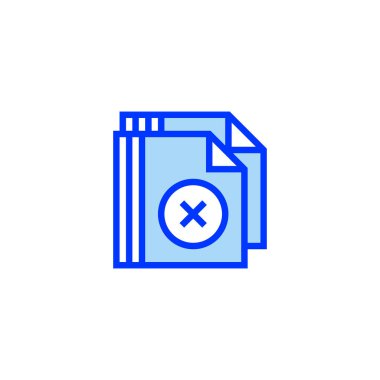 X Mark Icon ile belge. Mobil konsept ve web tasarımı için doğrusal biçim işareti. Taslak vektör simgesi. Sembol, logo çizimi. Vektör