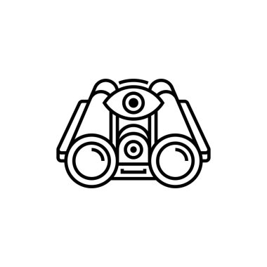 Görüntü Binoküler Taslak Simgesi. Mobil konsept ve web tasarımı için doğrusal biçim işareti. Taslak vektör simgesi. Sembol, logo illüstrasyonu