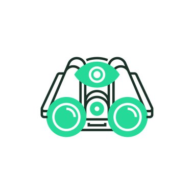 Görüntü Binoküler Taslak Simgesi. Mobil konsept ve web tasarımı için doğrusal biçim işareti. Taslak vektör simgesi. Sembol, logo illüstrasyonu