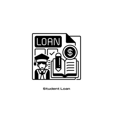 Öğrenci Kredi Hattı Simgesi. Mobil konsept ve web tasarımı için doğrusal biçim işareti. Taslak vektör simgesi.