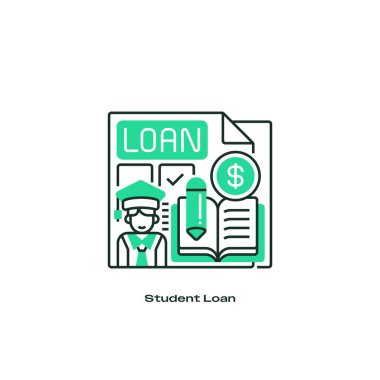 Öğrenci Kredi Hattı Simgesi. Mobil konsept ve web tasarımı için doğrusal biçim işareti. Taslak vektör simgesi.