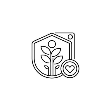 Eko Kalkan Hattı Simgesi. Mobil konsept ve web tasarımı için doğrusal biçim işareti. Taslak vektör simgesi.