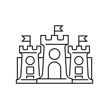 Kale Hattı Simgesi. Mobil konsept ve web tasarımı için doğrusal biçim işareti. Taslak vektör simgesi.