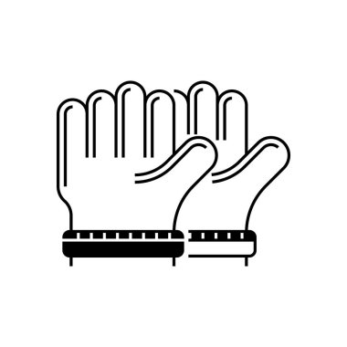Gliph Simgesi Eldivenleri. Mobil konsept ve web tasarımı için doğrusal biçim işareti. Taslak vektör simgesi.