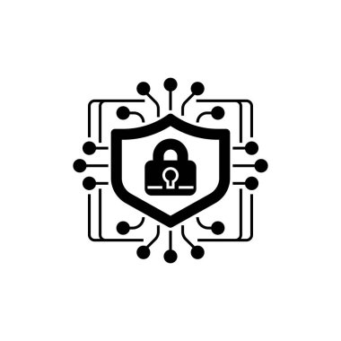 Veri Şifreleme Kabartma Simgesi. Mobil konsept ve web tasarımı için doğrusal biçim işareti. Taslak vektör simgesi.