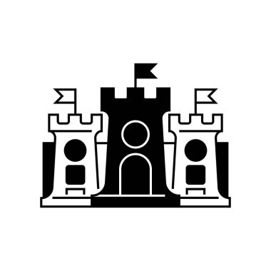 Kale Glyph Simgesi. Mobil konsept ve web tasarımı için doğrusal biçim işareti. Taslak vektör simgesi.