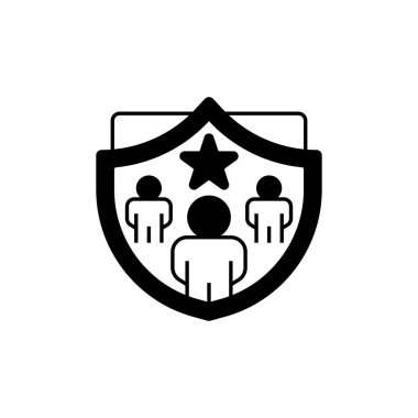 Moderatör Glyph Simgesi. Mobil konsept ve web tasarımı için doğrusal biçim işareti. Taslak vektör simgesi.