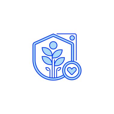 Eko Kalkan Hattı Simgesi. Mobil konsept ve web tasarımı için doğrusal biçim işareti. Taslak vektör simgesi.